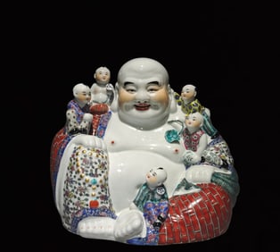 An Exquisite Famille-Rose Buddha Ornament