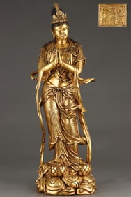 A Huge Gilt Bronze Statue of Avalokitesvara