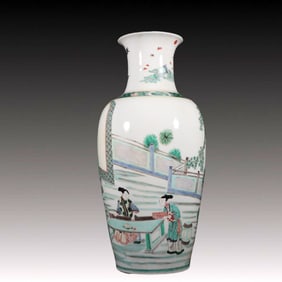 A Huge Wucai Character and Story Pattern Vase