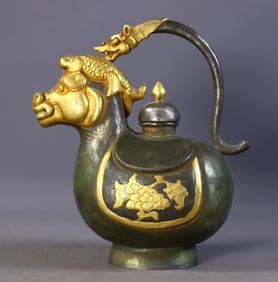 An Exquisite Gilt Bronze Horse-Head Ewer