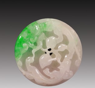 A Superb Jadeite 'Chilong' Panel