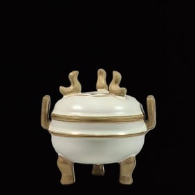 An Exquisite White Glazed Tripod Censer