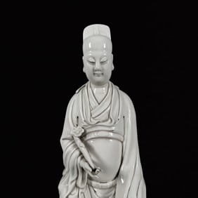 A Solemn Dehua white porcelain Statue of Figure
