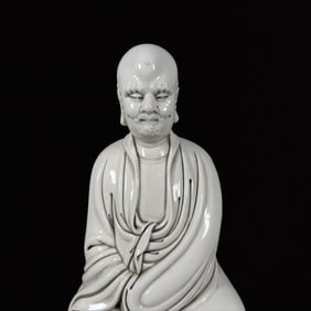 A Solemn Dehua white porcelain Statue of Dharma