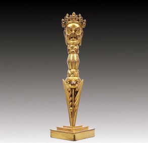 A Rare Gilt Bronze Vajry Pestle Ornament