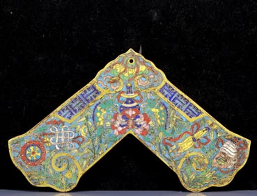 An Exquisite Cloisonne Eight Treasures Pattern Pendant