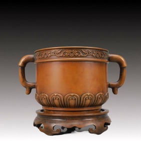 An Exquisite Bronze Double-Ears Censer