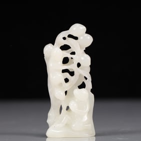 An Exquisite White Jade Monkey Ornament