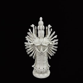 A Solemn Dehua white porcelain Statue of Thousand-hand Guanyin
