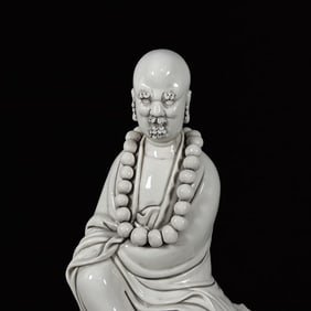 A Solemn Dehua white porcelain Statue of Dharma