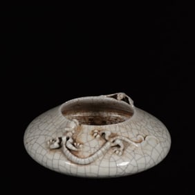An Exquisite Fang ge Glazed Dragon Pattern Water Pot