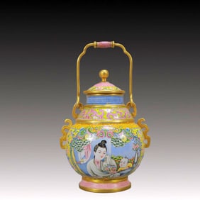 An Exquisite Painted Enamel Figure Pattern Jar