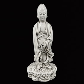 A Solemn Dehua white porcelain Statue of Figure