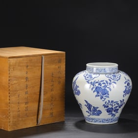 An Exquisite Blue and White Flower Pattern Jar