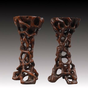 A Pair of Exquisite Eaglewood Bases
