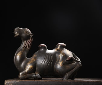 An Exquisite Gilt Bronze Camel Ornament