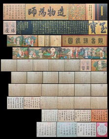 A Chinese Hand Scroll Ink Painting of Buddha Statue on Silk,Wu Daozi