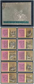 A Chinese Album Ink Painting of Landscape on Paper,Qiu Ying