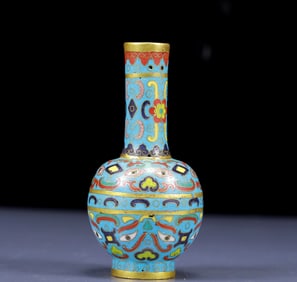 An Exquisite Cloisonne Beast-Face Pattern Vase