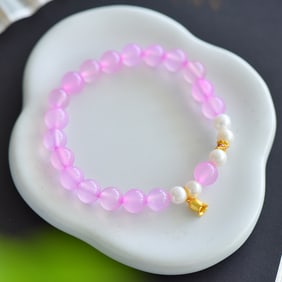 An Exquisite Sterling Silver-Gold Plated Inlaid Agate Bracelets