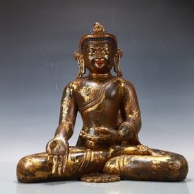 A Exquisite Gilt Bronze Statue of Sakyamuni