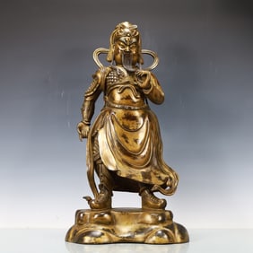 A Exquisite Gilt Bronze Guan yu
