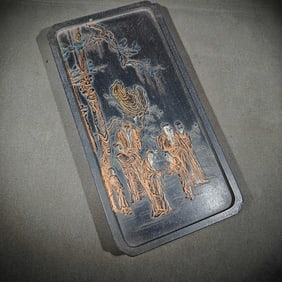 An Exquisite Character and Story Pattern with poem Inkstone