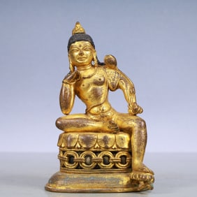 An Exquisite Gilt Bronze Statue of Tara