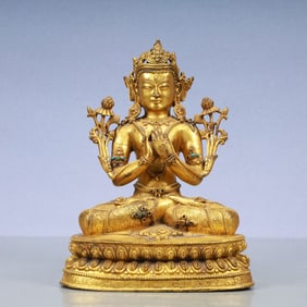 A Exquisite Gilt Bronze Buddha statue
