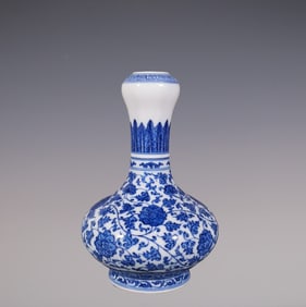 An Exquisite Blue and White Lotus Pattern Vase