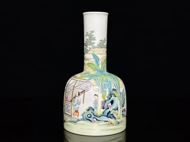 An Exquisite Enamel Character and Story Pattern with poem Vase