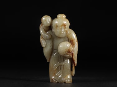 An Exquisite White Jade Figure Ornament