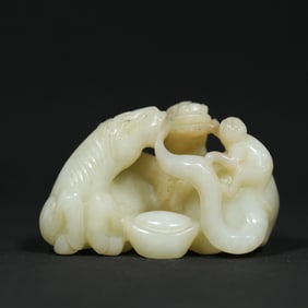 An Exquisite White Jade Horse Ornament