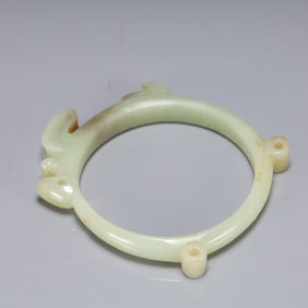 A Exquisite Archaic Jade 'Boar& Dragon' Pendant Hong Shan Culture