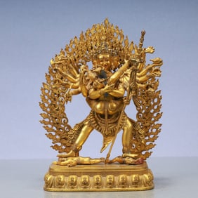 A Exquisite Gilt Bronze Statue of Vajra
