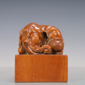 A Exquisite Boxwood Auspicious Beast Seal