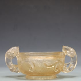 A Exquisite Crystal Dragon Pattern Double-Ears Censer