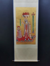 A Chinese Vertical Scroll Ink Painting of Figure on Paper