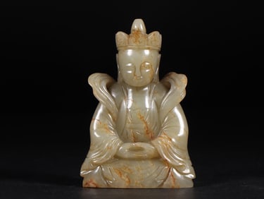 An Exquisite White Jade Figure Ornament