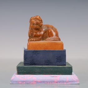 A Exquisite Boxwood Auspicious Beast Seal