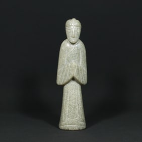 An Exquisite Archaic Jade Figure Ornament