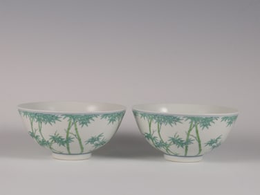 A Pair of Exquisite DoucaI Bamboo Pattern Bowl