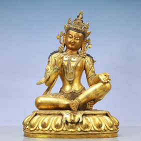 A Exquisite Gilt Bronze Statue of Tara