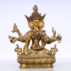 A Exquisite Gilt Bronze Statue of Tara