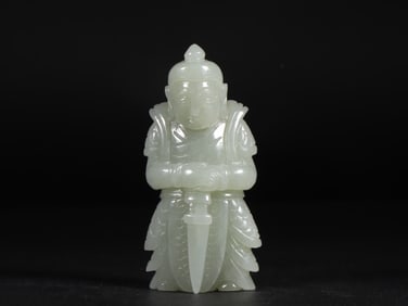 An Exquisite White Jade Figure Ornament