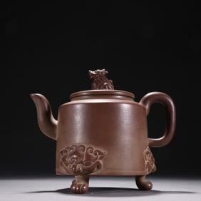 An Exquisite Purple Sands Beast-Face Pattern Teapot