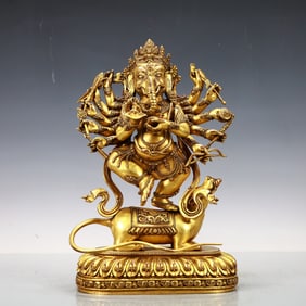A Exquisite Gilt Bronze Statue of Mammon