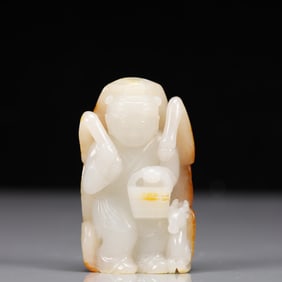An Exquisite White Jade Figure Ornament