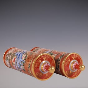 An Exquisite Enamel Lotus Pattern Dragon and Phoenix Pattern Character and Story Pattern Incense