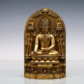 A Exquisite Gilt Bronze Statue of Kshitigarbha Bodhisattva